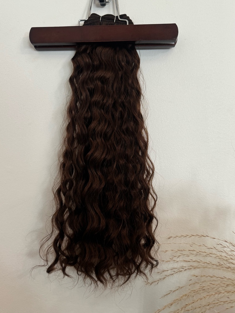 100% Human Hair 18” Color 4 Medium dark Brown Deep Wave Weft Extensions